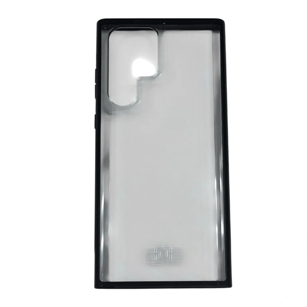 Samsung Galaxy S22 Ultra Incipio Clear Phone Case with Black Trim.